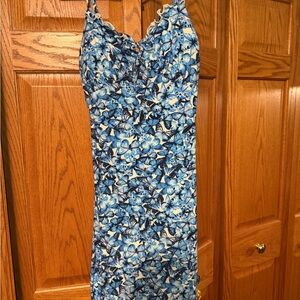 Blue Floral Women's Dress